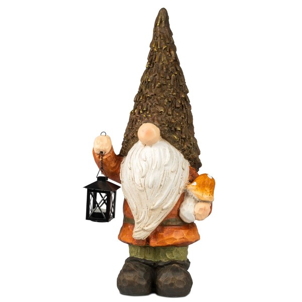 Dekofigur Zwerg, Wichtel Herbstzeit Mit Laterne H. 65Cm Aus Magnesia Formano H26-image