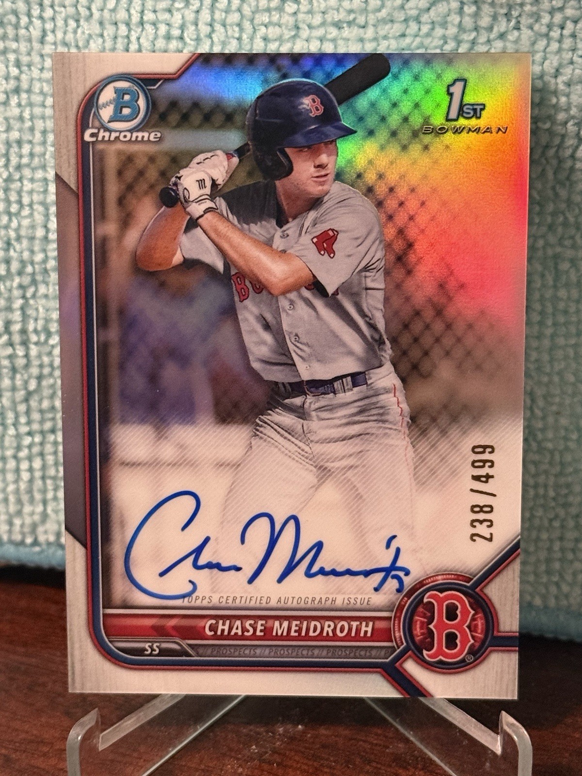 Chase Meidroth 2022 Bowman Draft 1st Chrome Refractor Auto /499 #CDA-CM Red Sox