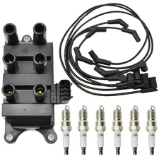 Ignition Coil & Spark plug & Wires For Ford F150 E150 Taurus Mazda Mercury FD498