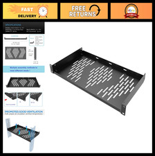 Universal 1U Rack Shelf, 10" Deep Vented Cantilever Tray for 19" Network Equipme
