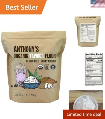 2.5 lb USDA Organic Tapioca Flour | Gluten-Free, Non-GMO, Resealable Bag