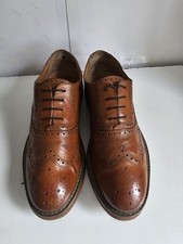 H BY HUDSON DESIGNER UK 9 EU 43 MENS TAN BROWN LEATHER DRESS FORMAL BROGUE SHOES