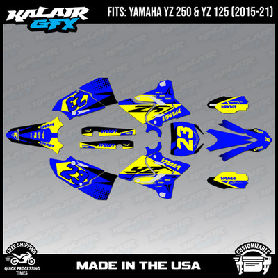 Graphics Kit for Yamaha YZ125 and YZ250 (2015-2021) Evader - Yellow