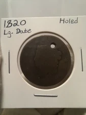 1820 Matron Head Large Cent | Large Date | Holed | Heavily Circulated