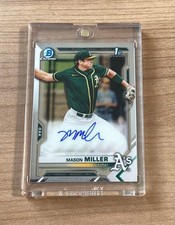 Mason Miller 1st Bowman Chrome Autograph Baseball Card MLB Relief Pitcher Used