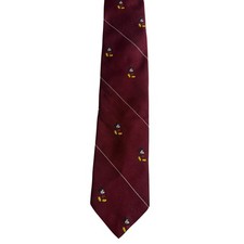 Cervantes Mickey Mouse Tie 2.5" Burgundy Vintage 80s Disney Made in USA Skinny