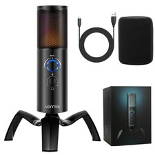 Portable Wired Handheld Mic Home Party Props Widely Use RGB Light Free Rotation