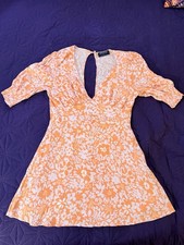 MINKPINK Marli Mini Dress Floral Open Back Summer Peach Floral Size L