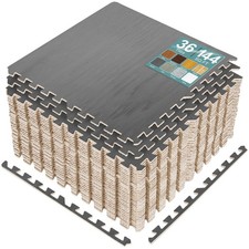 Sorbus 24 Wood Grain Floor Tiles Foam Mat EVA...