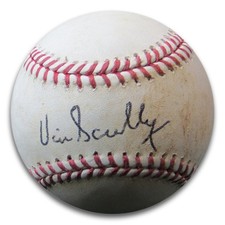 Vin Scully Signed Autographed Game Used Baseball Los Angeles Dodgers Beckett