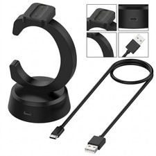 C-Shaped For Fitbit Air Charger Base ABS Compact Design Black 12.5x7x7cm