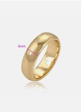 9ct 9K Yellow Gold Plated Men Women Plain Wedding Band Ring All Sizes & width