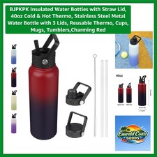Durable 40oz Insulated Water Bottle with Straw Lid - Ideal for Any Activity