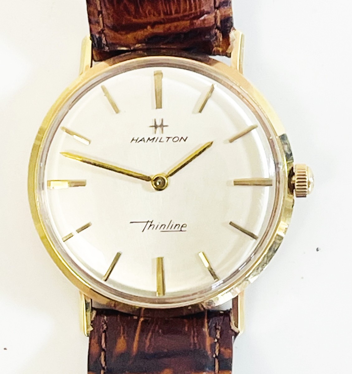 Hamilton Thinline 14K Gold Mens Watch 33mm Manual Wind Vintage Dress Hamilton Thinline 14K Gold Mens Watch 33mm Manual Wind Vintage Dress
