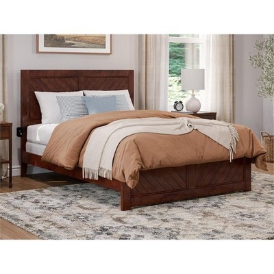 AFI Canyon Wood Full Foundation Bed Frame with Matching Footboard in Walnut
