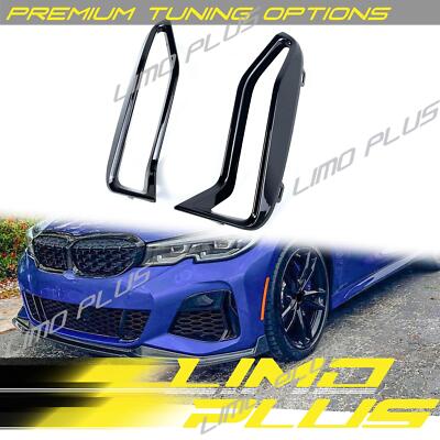 Pair Set Front Bumper Side Grill Black Trim Fit for BMW 3' G20 G21 M340i