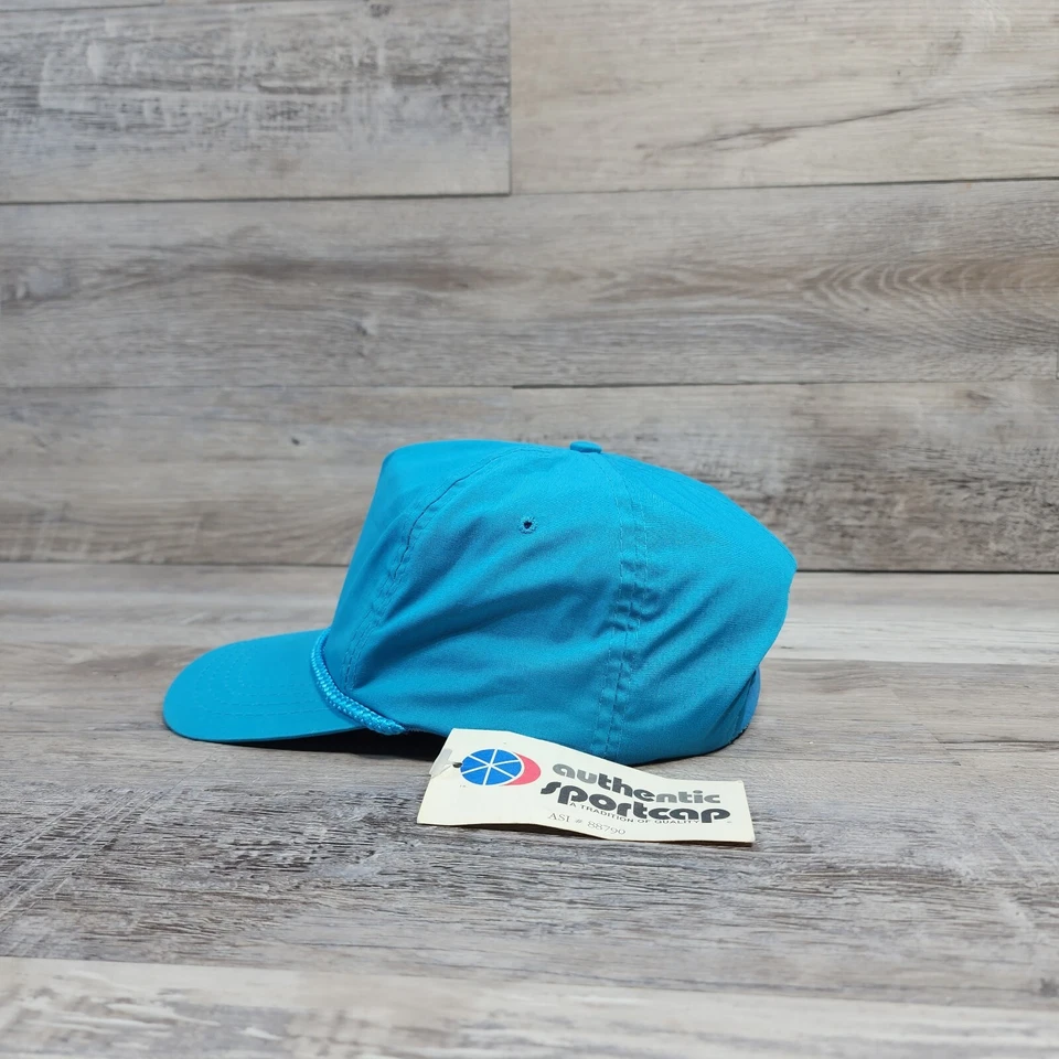 Vintage Neon Blue Outdoor Hunting Cap Hat Adult Mens Adjustable StrapBack - Image 3 of 4