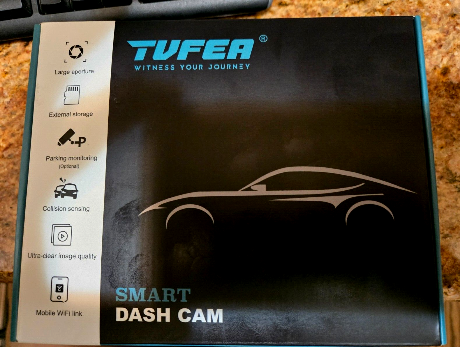 TVFEA 4K Dual Dash Cam with Front and Rear Camera for Cars-image