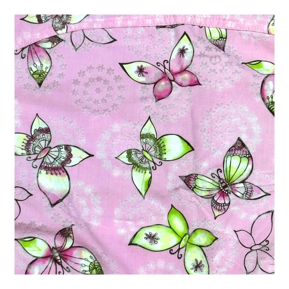 Blusa Médica Skechers M Estampado Mariposa Rosa y Púrpura Primavera Verano Enfermera Foto 2 de 4