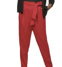 Lane Bryant Red Belted Pull On Ankle Pants Size 26 G
