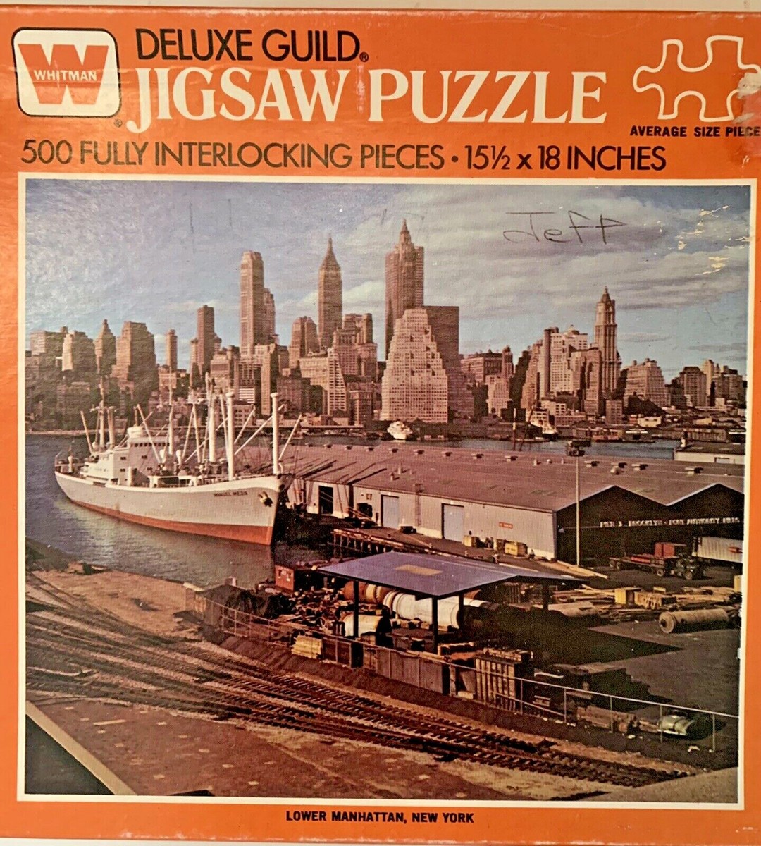 1970s NEW YORK, NY, LOWER MANHATTAN VIEW JIGSAW PUZZLE, WHITMAN