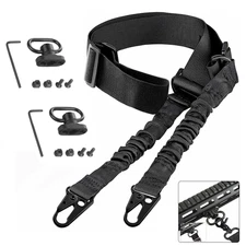 Tactical Adjustable Quick Release 2 Point Rifle Gun Sling Strap + MLOK Swivel