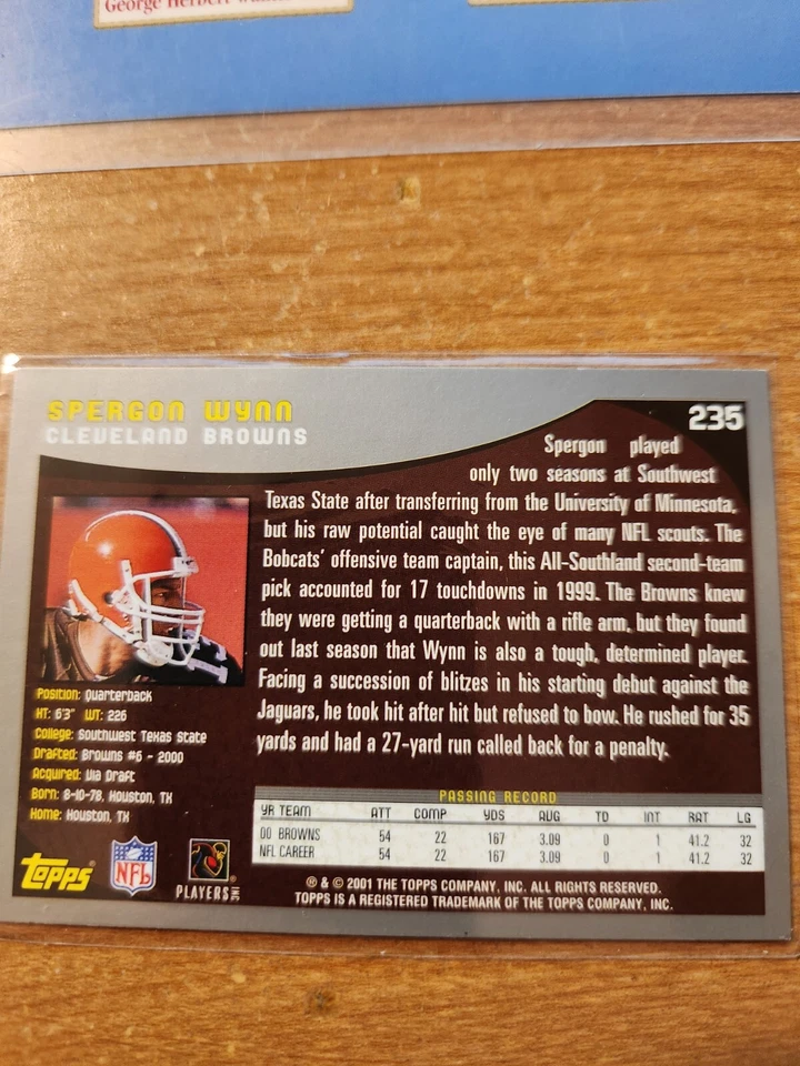 2001 Topps - #235 Spergon Wynn - Image 2 of 2