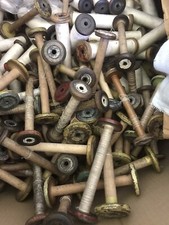 20 Vintage Wooden Industrial Textile Bobbins Factory Cotton  Spools- 7"