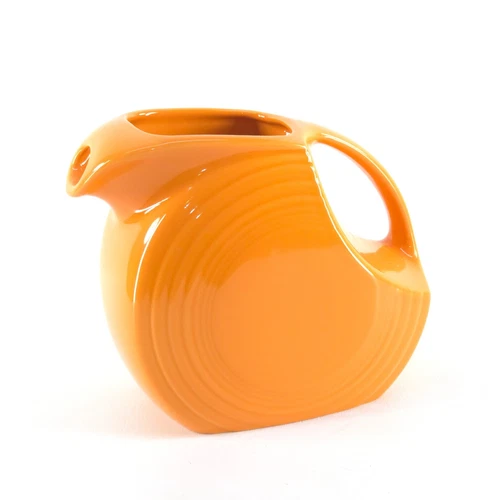 Fiesta Disk Pitcher Butterscotch Large Modern Mid Century Retro Orange 67 oz USA