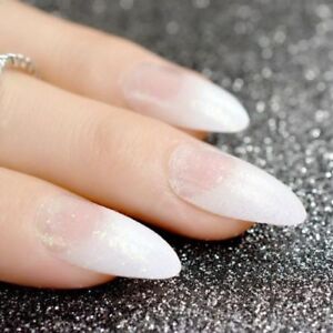 Weisse Naturliche Falsche Nagel Sarg Falsche Nagel Klar French Nagel Glitter Acryl Ebay