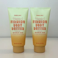 2x Trader Joe's Vitamin C Firming Body Butter w/Glycolic Acid Clementine Scent