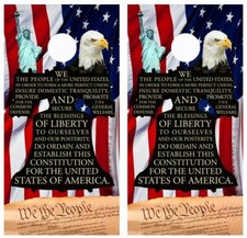We The People Constitution Cornhole Board Wraps FREE LAMINATION 3556