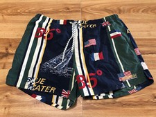 Vtg 90S Nautica Blue Water Challenge Shorts J Class All Over Print XL     rare
