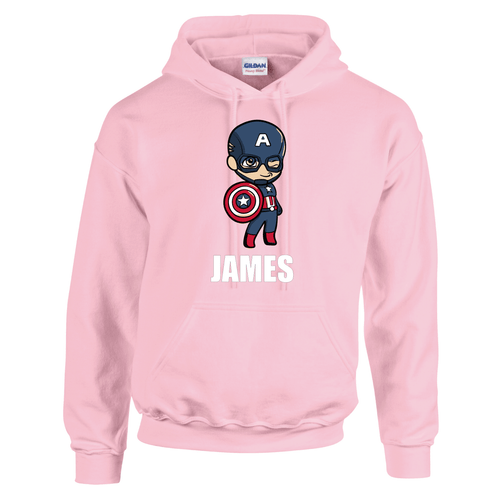 Girls Boys Personalised Marvel Captain America Hooded Hoody Hoodies - Picture 4 of 9