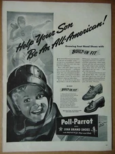 1942 POLL-PARROT and STAR BRAND SHOES for Boys and Girls vintage art print ad
