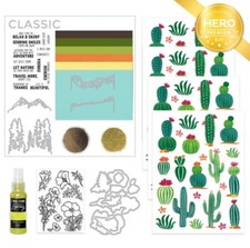 Hero Arts AUGUST 2023 PREMIUM Monthly Kit Stamps Dies PARK DESERT SCENE CACTUS