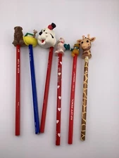 Vintage Sationary School Supplies Pencils with Animal Toppers