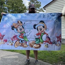 Mickey And Minnie. Christmas Backdrop 3x5  Photography