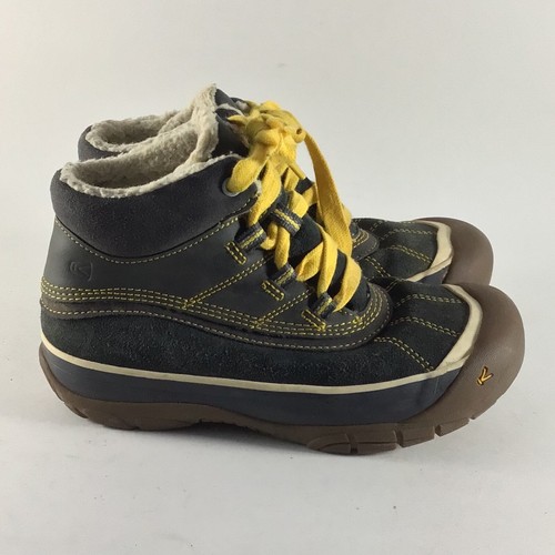Keen lace up faux fur lined winter boots dark blue boys size 13 | eBay