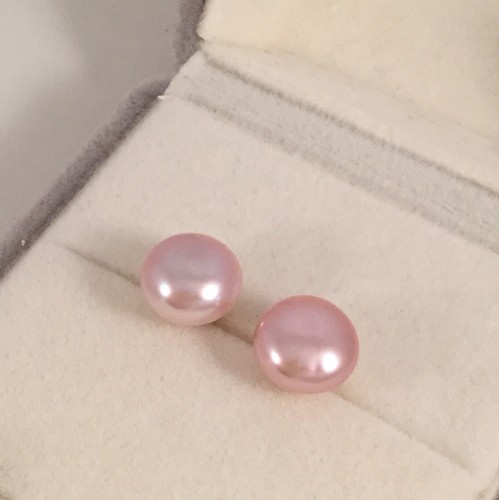 Vintage Jewellery Gold Pearl Earrings Lilac Pearls Ear Ring Antique Deco Jewelry - Picture 5 of 10