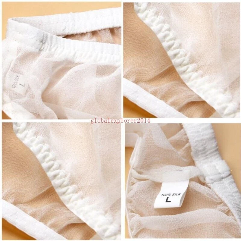 Women Pure Silk Hipster Bikini Panties Sheer Brief Transparent Underwear Knicker - image 3 of 4