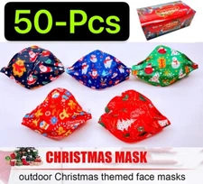 50 PCS Christmas Holiday Disposable Face Mask Assorted Adult Mouth Cover