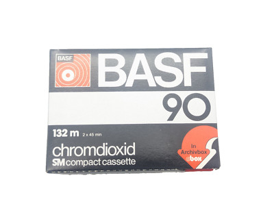 BASF Chromdioxid 90 SM Cassette C-Archivbox 132m OVP NEU Vintage Kassette NOS