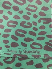 Spectrix 2 1/2 Yards Green Black Animal Print Leopard Satiny Fabric 45" Wide