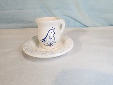 AMERICAN GIRL/Rowe Pottery Kirsten's Birthday Bird Cup & Saucer Set, NICE!