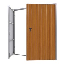 Garagentor 200 x 220 cm Zweifl&uuml;geltor Stahl Tor nach Ma&szlig; Fl&uuml;geltor Golden Eiche