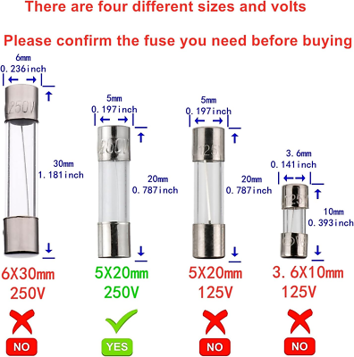 T2AL250V 5X20Mm 2A 250V Fusibili Vetro Soffiato Lento 2