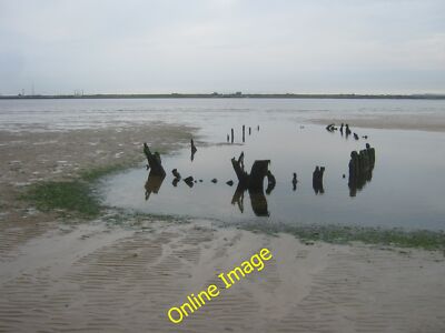 Photo 12x8 Boat remains in North Gare Sands with the South Gare in the bac c2012