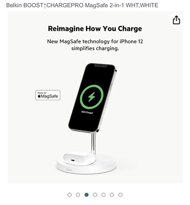 Belkin Boost Charge Pro 2-in-1 Wireless Charger Stand w