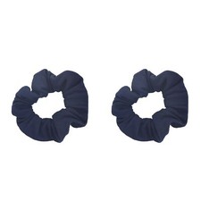 2 Pack Solid Scrunchies Navy Blue Soft Elastic Hair Ties for Women